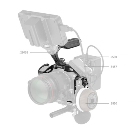 SmallRig 6652 Black Mamba - zestaw, klatka, uchwyt górny, zacisk kabli do Canon EOS R6 Mark II - przykład użycia